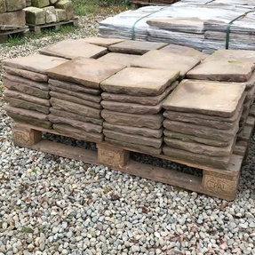7 qm alte Sandsteinplatten, Format: 29/29cm
